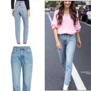 Something Navy High Rise Cigarette Ankle Slightly Distressed Jean NWT Size 18/34